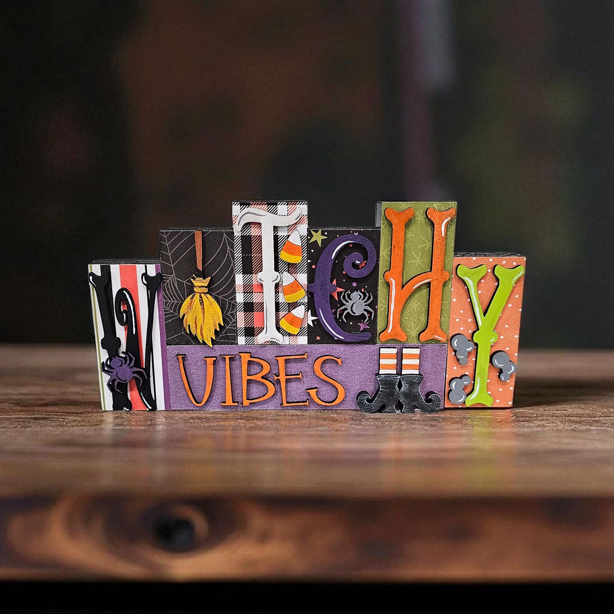 Halloween Block Words - Witchy Vibes