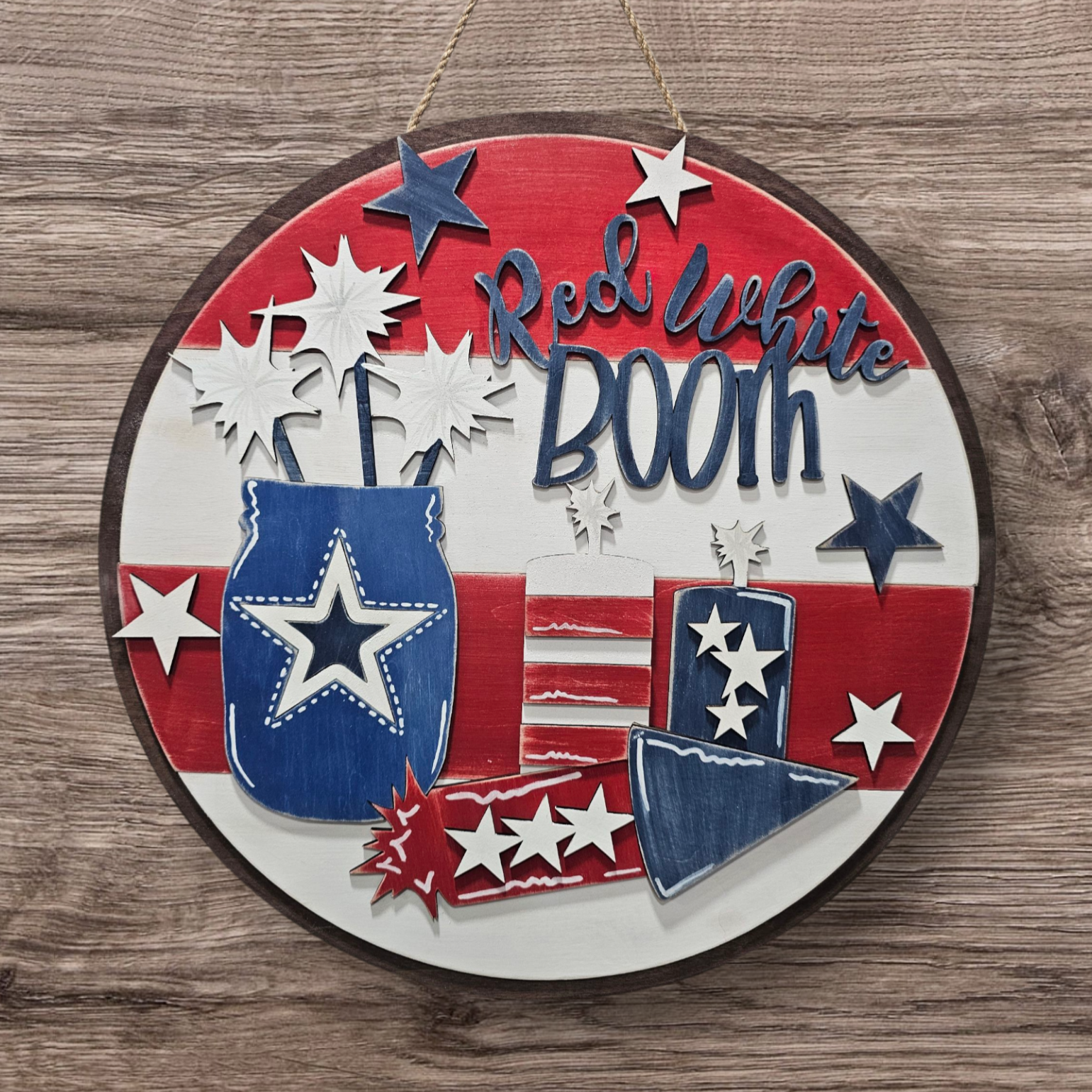 Red White and Boom Sign