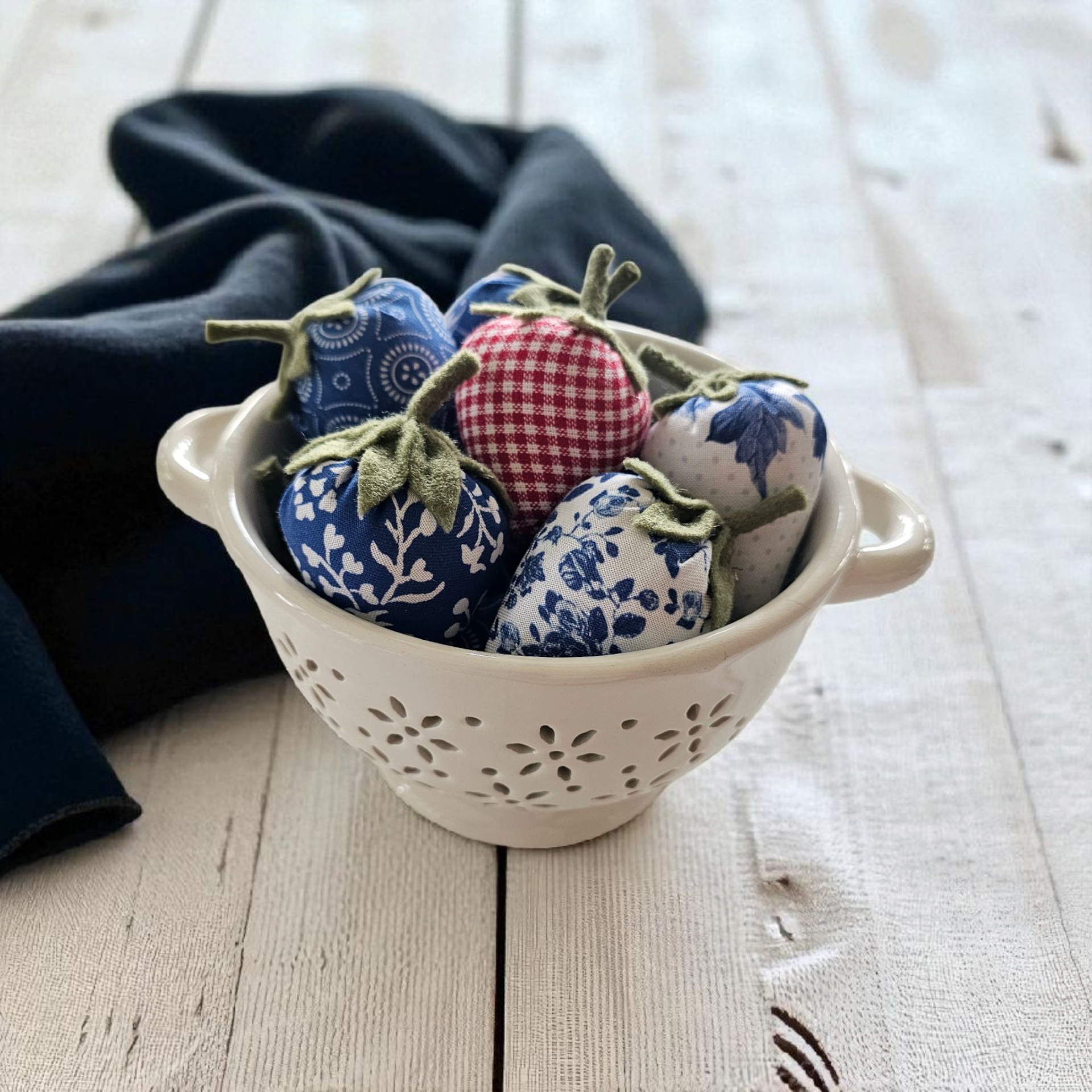 Strawberries in White Colander
